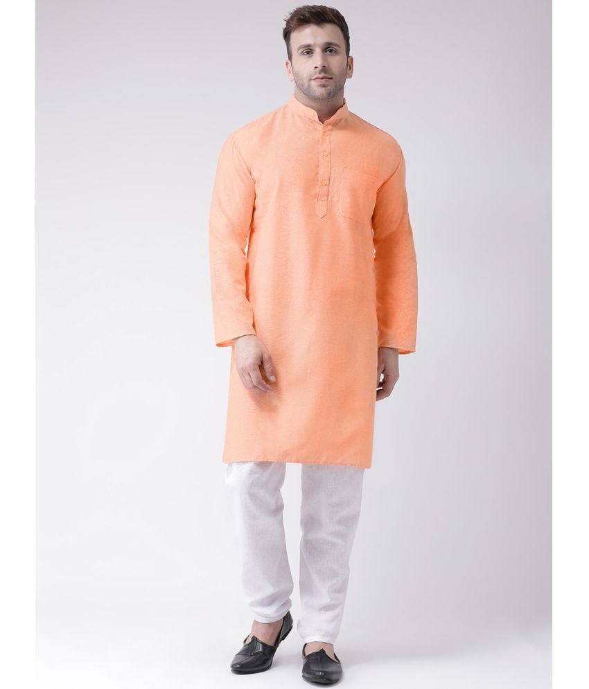     			RIAG Orange Cotton Men's Regular Kurta ( Pack of 1 )