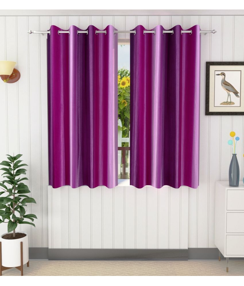     			Stella Creations Abstract Printed Room Darkening Eyelet Curtain 5 ft ( Pack of 2 ) - Purple