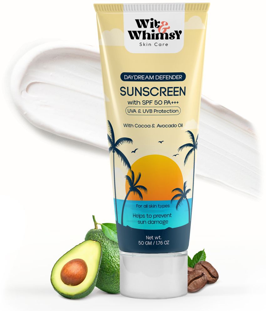    			Wit and Whimsy SPF 50 Sunscreen Cream For All Skin Type ( Pack of 1 )