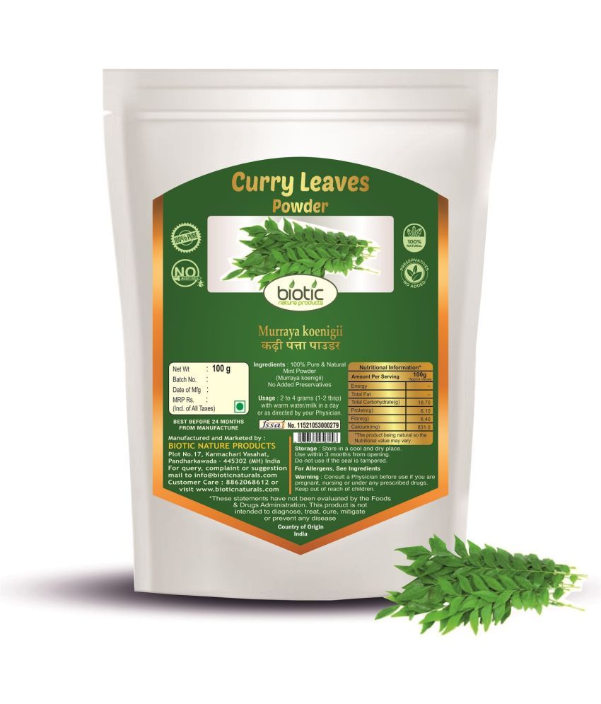     			Biotic Curry Leaves Powder - Curry Leaf - Kadhi Patta - Kadi Patta Powder 100 gm