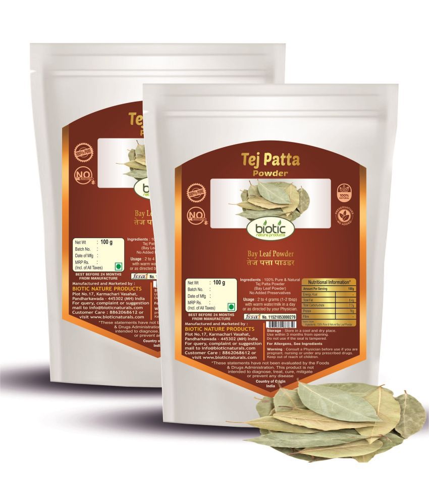     			Biotic Tej Patta Powder - Bay Leaf Powder - Tejpatta Powder - Bayleaf Powder 200 gm
