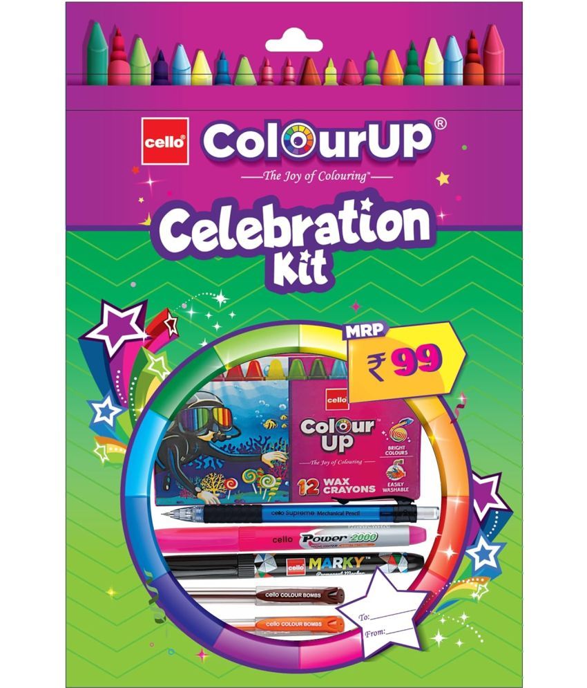     			Cello ColorUp Celebration KitGifting Range for Kids Combination of 7 Painting & Coloring Items Pack of 2