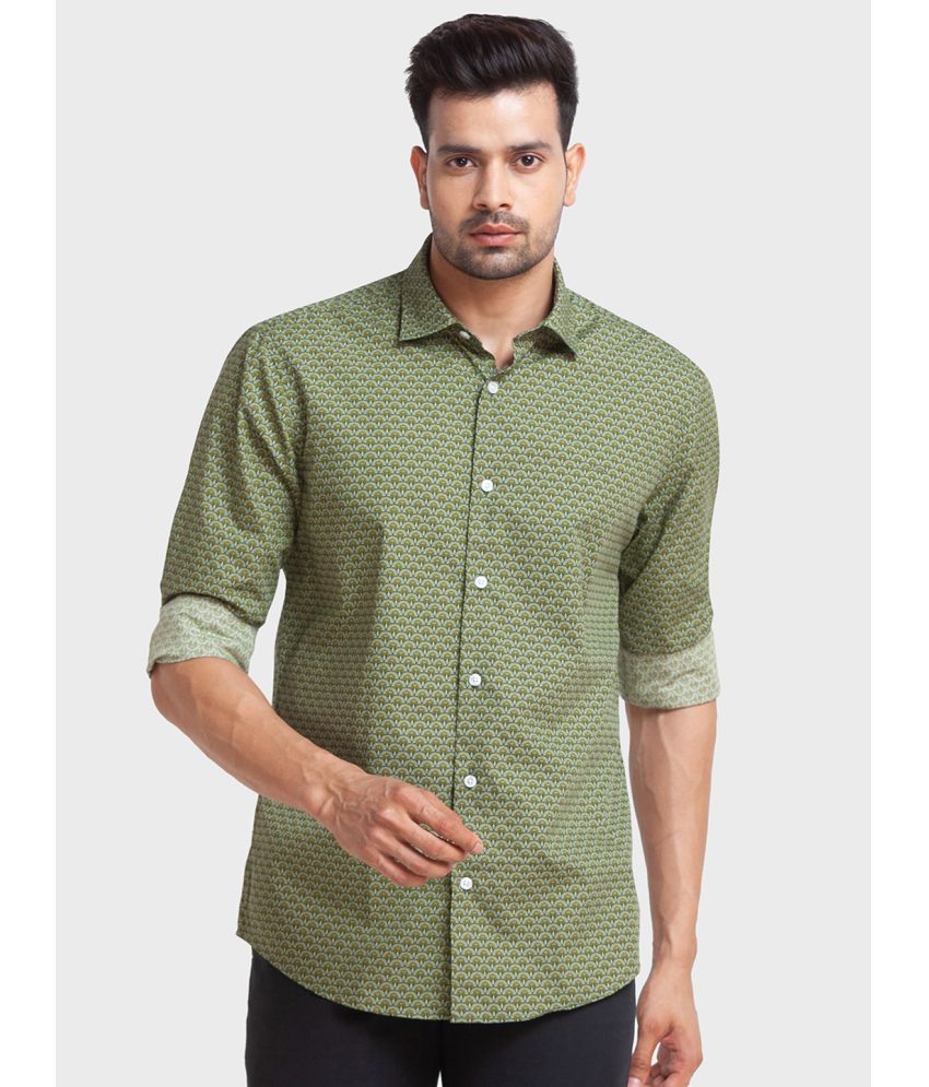     			Colorplus Cotton Regular Fit Rollup Sleeves Men's Casual Shirt - Green ( Pack of 1 )