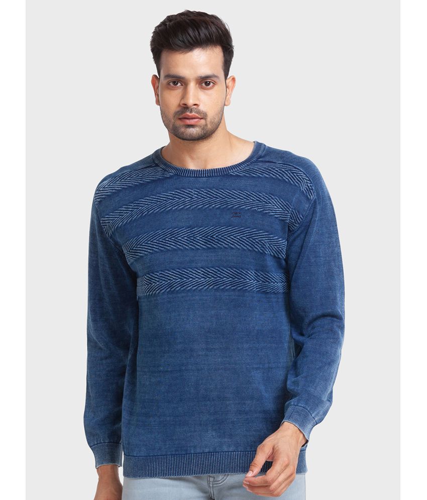     			Colorplus Cotton Round Neck Men's Full Sleeves Pullover Sweater - Light Blue ( Pack of 1 )