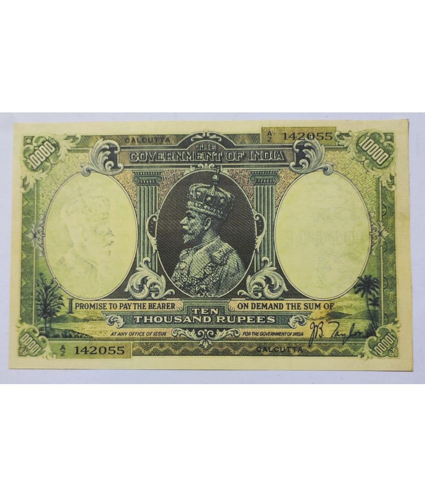     			Extreme Rare 1000 Rupee British India King George V Note Signed By J B Taylor