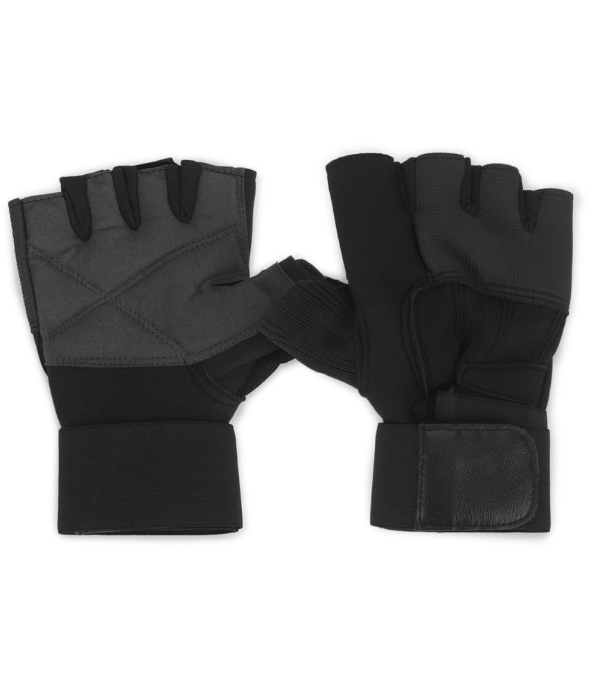     			FITMonkey Unisex PVC Foam Gym Gloves With Half-Finger Length