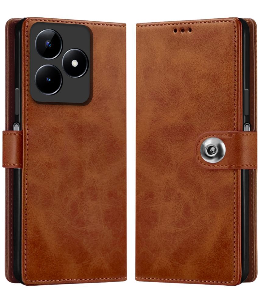     			Fashionury Brown Flip Cover Leather Compatible For Realme C53 ( Pack of 1 )