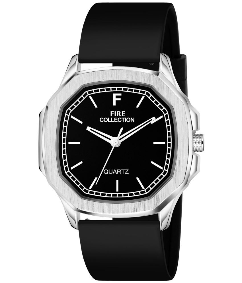     			Fire Collection Black Silicon Analog Men's Watch