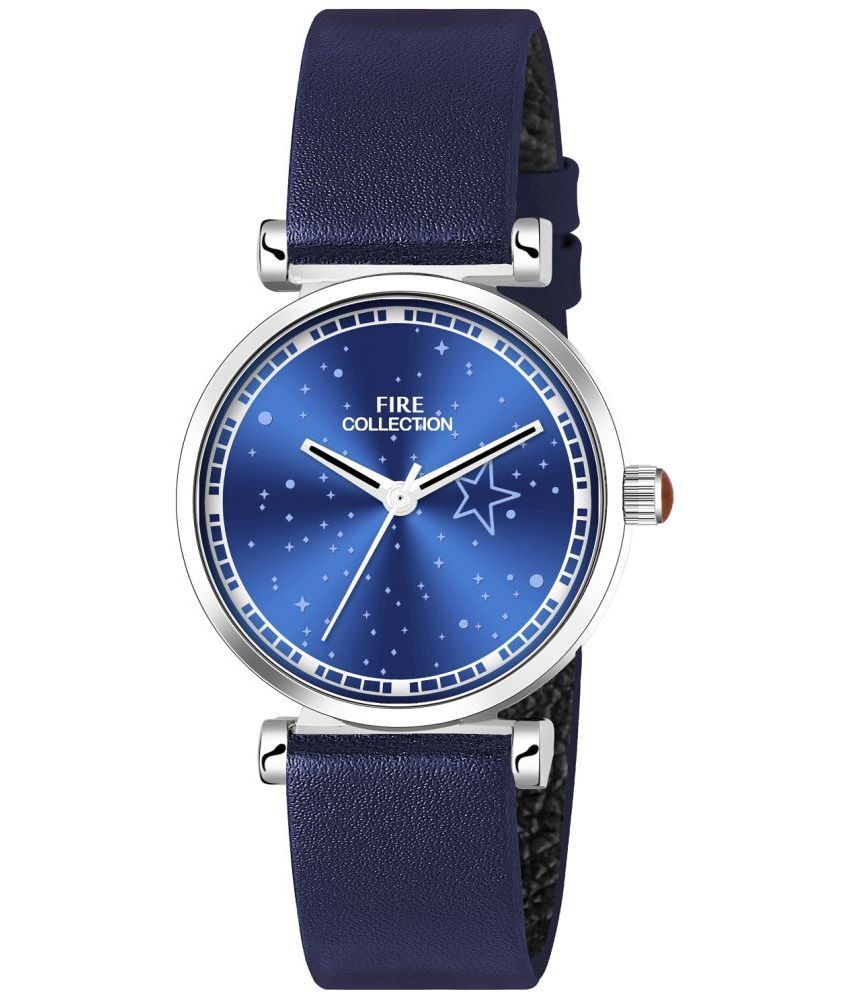     			Fire Collection Blue Leather Analog Womens Watch