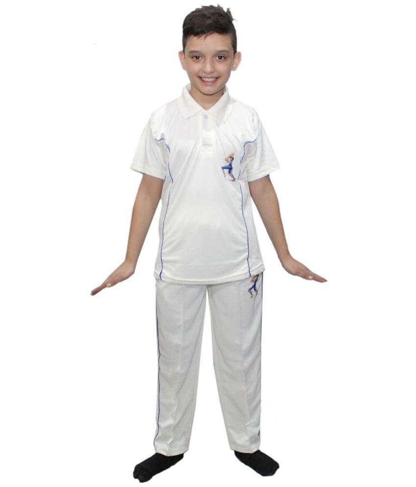     			Kaku Fancy Dresses India Cricket Team In White Color National Hero Costume For Kids Independence Day/Republic Day Costume -White, 7-8 Years, For Boys