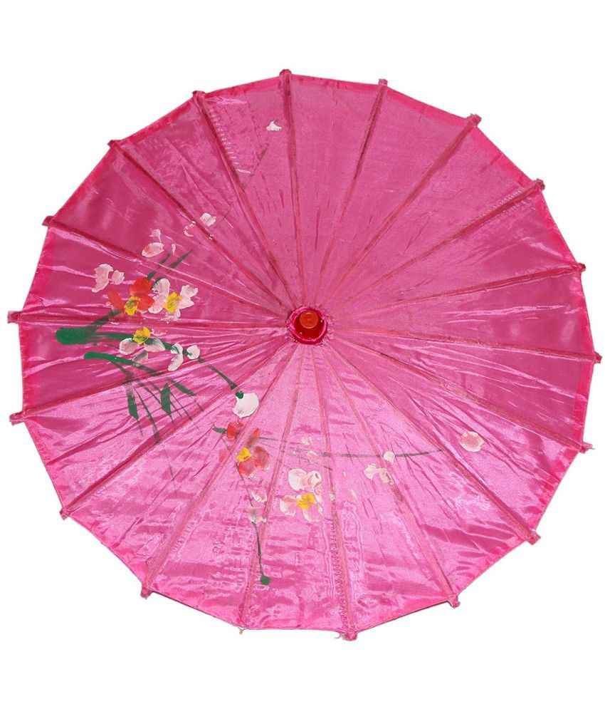     			Kaku Fancy Dresses Japanese Umbrella Accesory for International Costume/ Wedding Dance and Decoration Prop - Dark Pink (Pack of 1)