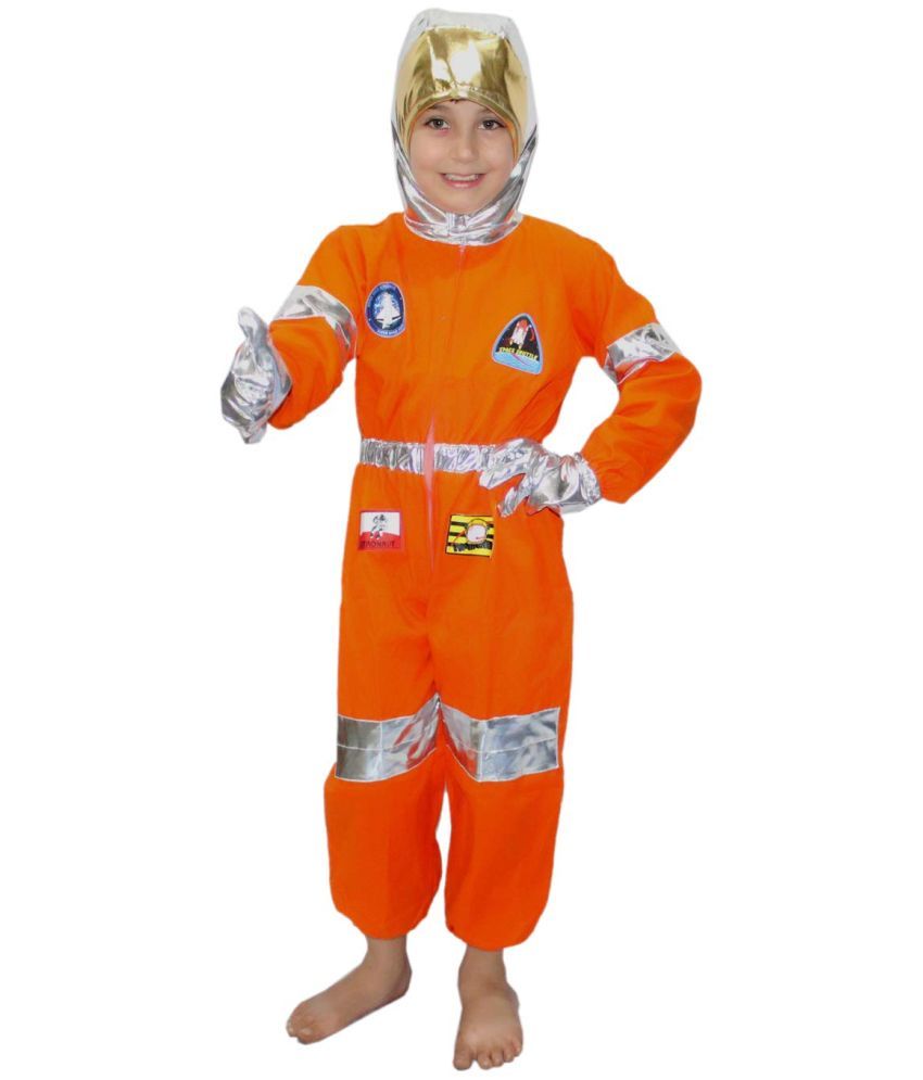     			Kaku Fancy Dresses Space Astronaut Cosplay Costume -Orange, 5-6 Years, For Boys & Girls