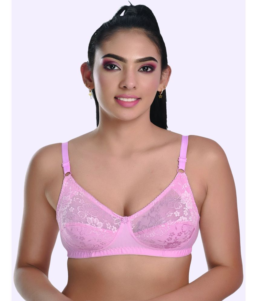    			LadySoft Pink Cotton Blend Non Padded Women's Everyday Bra ( Pack of 1 )