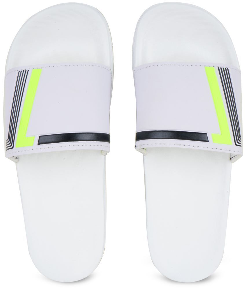     			Monoction White Men's Slide Flip Flop