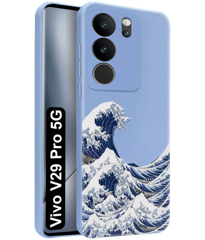     			NBOX Blue Printed Back Cover Silicon Compatible For Vivo V29 Pro 5G ( Pack of 1 )