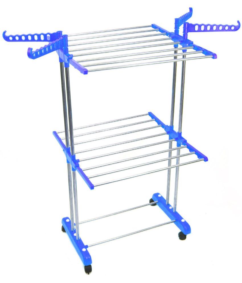     			TNC Stainless Steel Double Pole 2TIER Foldable & Portable Cloth Drying Rack