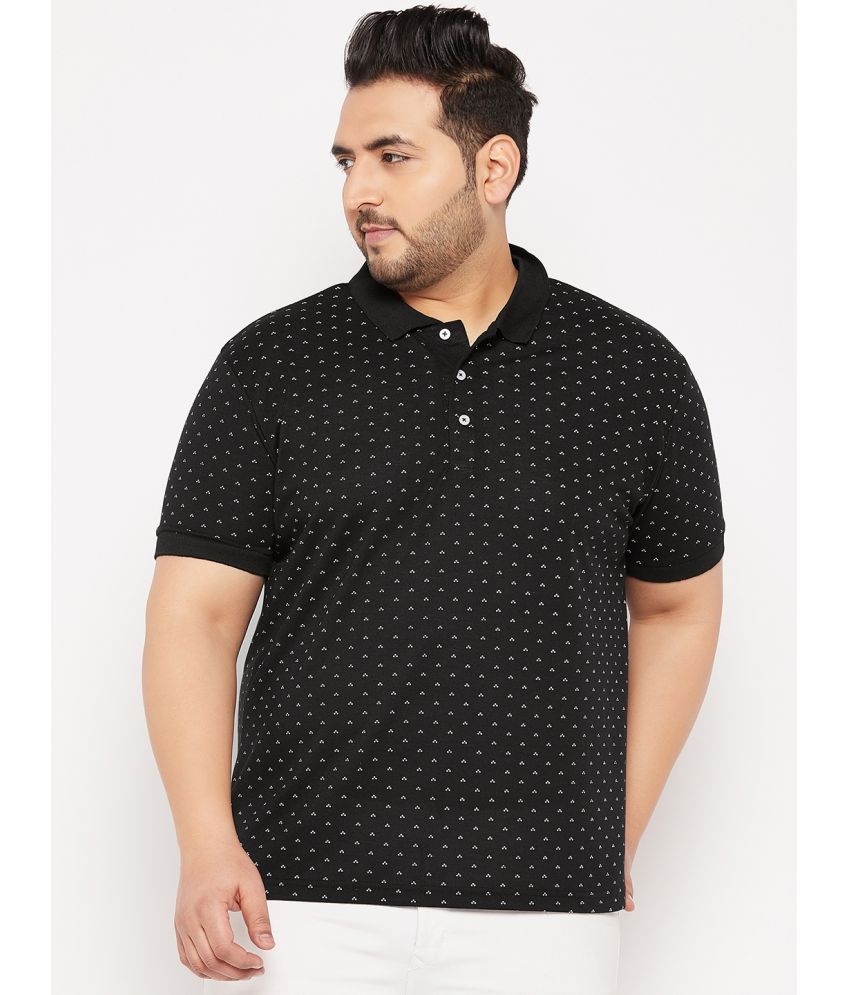     			The Million Club Cotton Blend Regular Fit Printed Half Sleeves Men's Polo T Shirt - Black ( Pack of 1 )