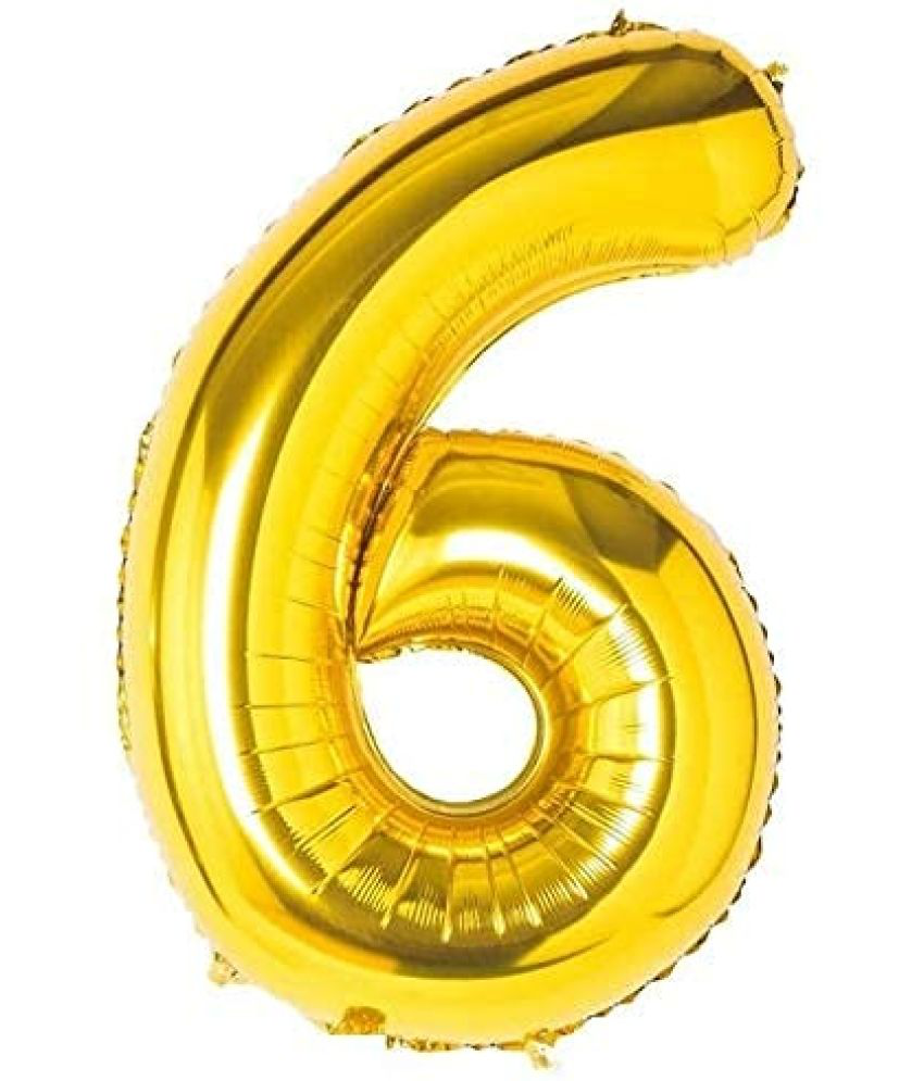     			Urban Classic 32" Inch Gold Number 6 Foil Balloon for Birthday, anniversary