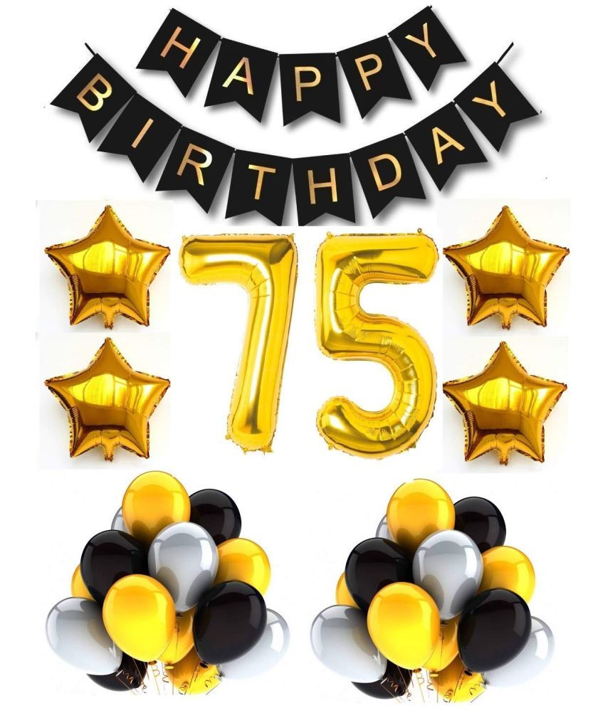     			Urban Classic 75th Birthday Gold-Black-Silver Decoration for Men, Women| 85th Birthday Party Decoration