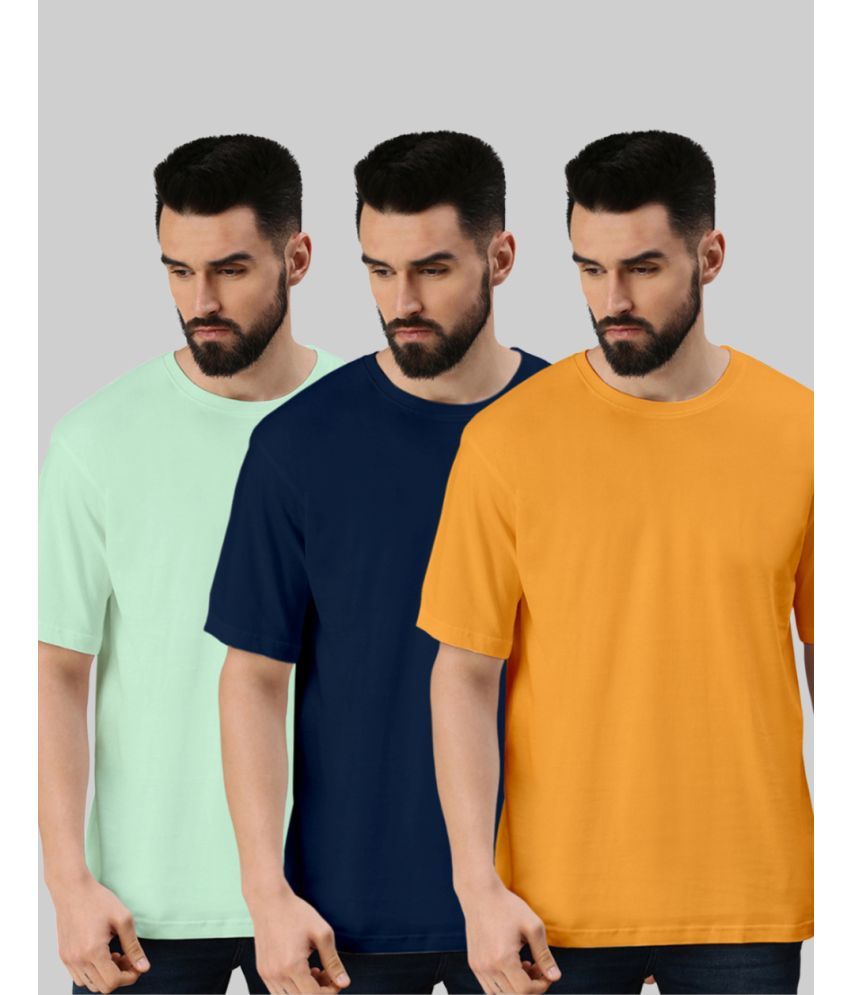     			Veirdo Pack of 3 100% Cotton Oversized Fit Men's T-Shirt ( Light Green )