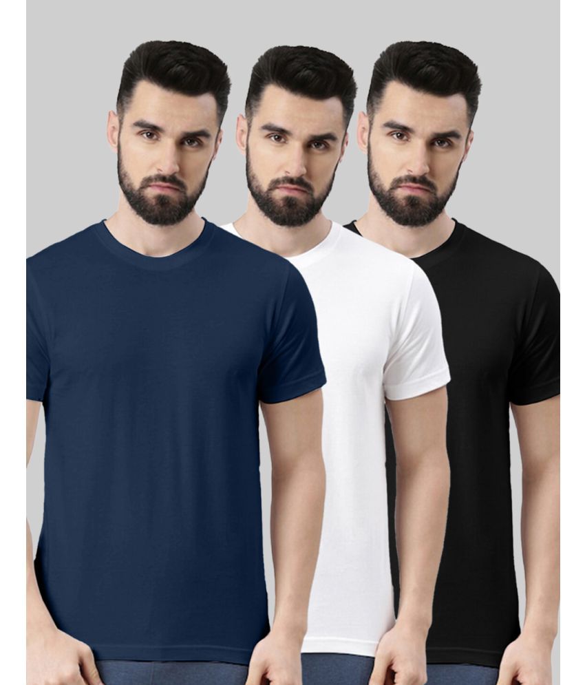     			Veirdo Pack of 3 100% Cotton Regular Fit Men's T-Shirt ( Black )