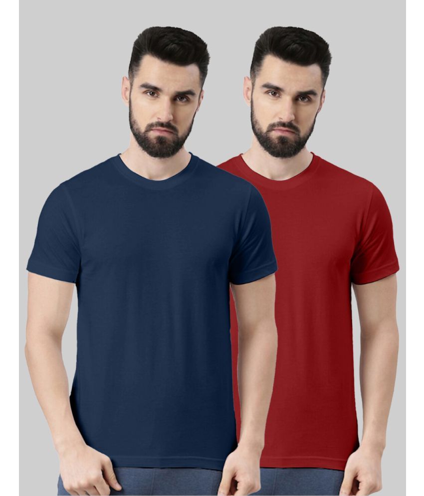     			Veirdo Pack of 2 100% Cotton Regular Fit Men's T-Shirt ( Maroon )