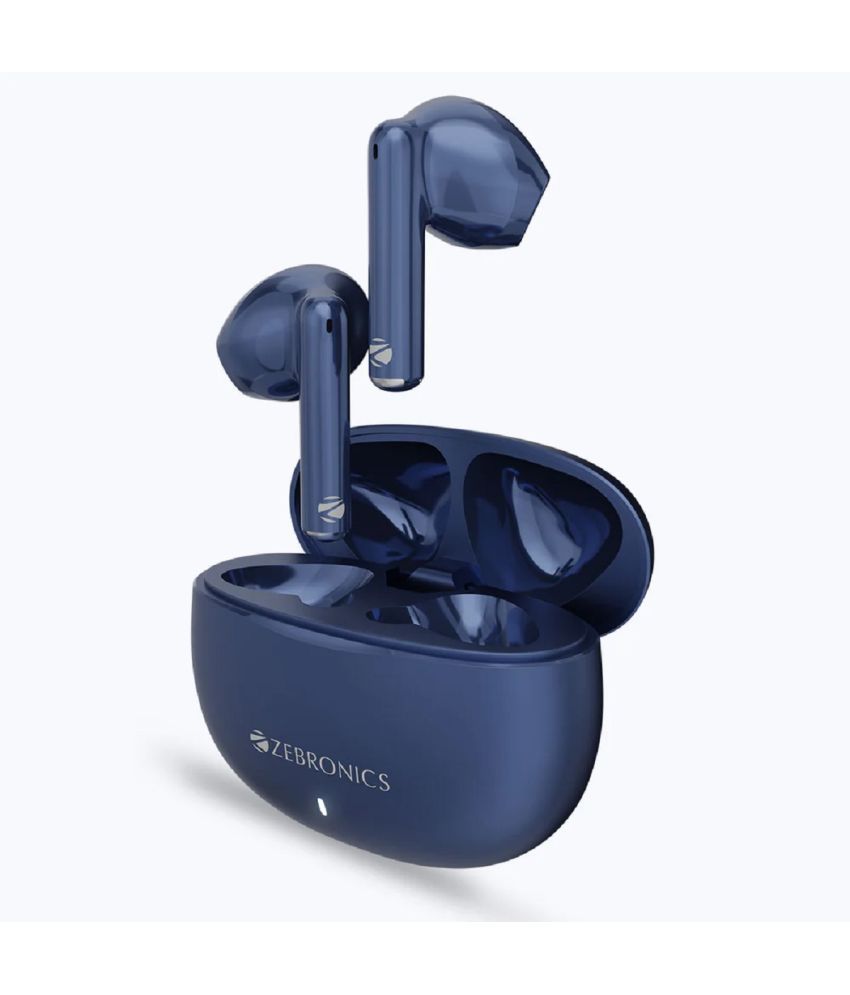     			Zebronics Zeb-Jiggle Bluetooth True Wireless (TWS) In Ear 8 Hours Playback Voice assistant IPX4(Splash & Sweat Proof) Blue