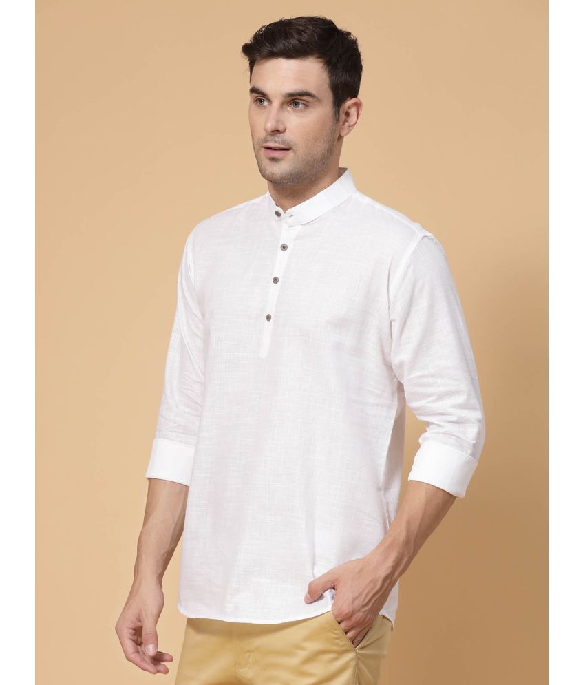     			allan peter White Cotton Men's Regular Kurta ( Pack of 1 )