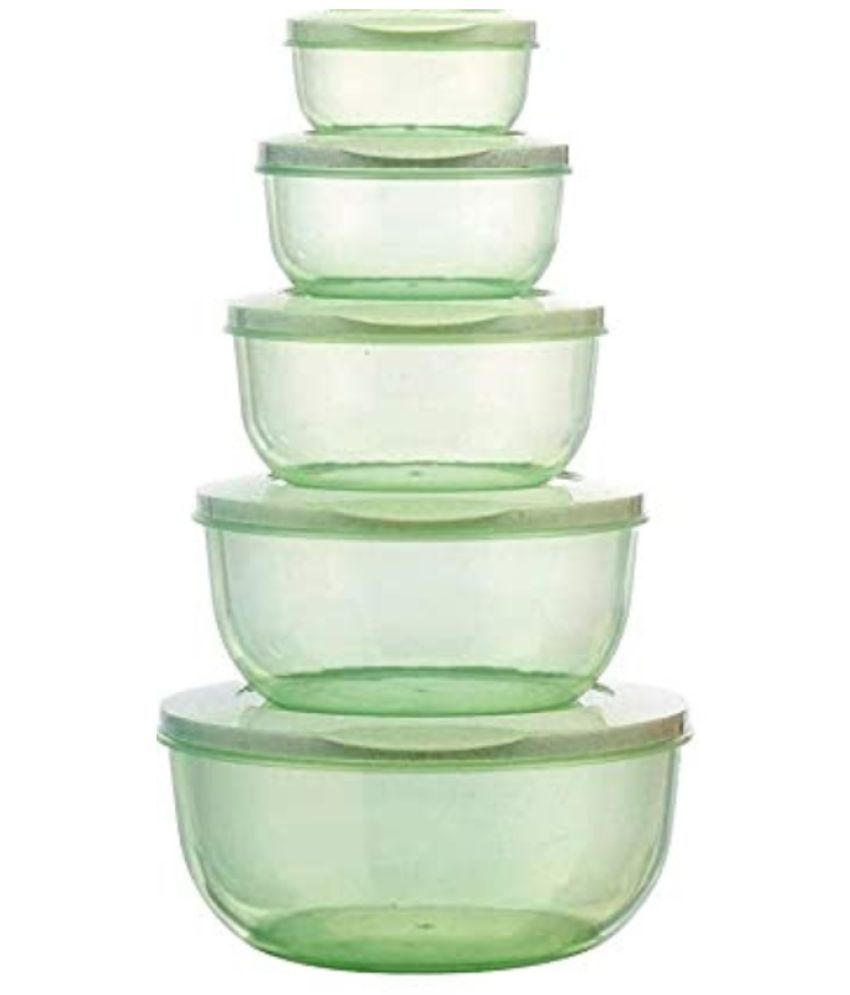     			ebun Containers Plastic Green Utility Container ( Set of 5 )