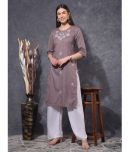 Mamoose Cotton Self Design Straight Women's Kurti - Brown ( Pack of 1 )