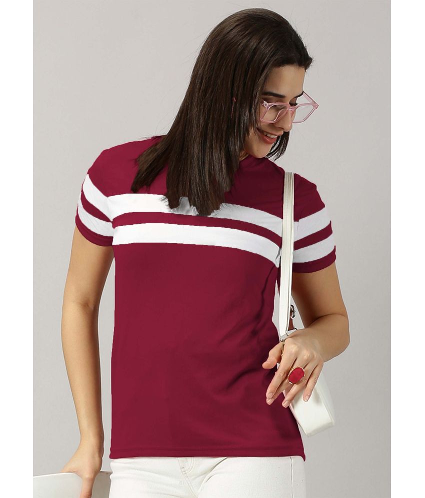     			AUSK Maroon Cotton Blend Regular Fit Women's T-Shirt ( Pack of 1 )