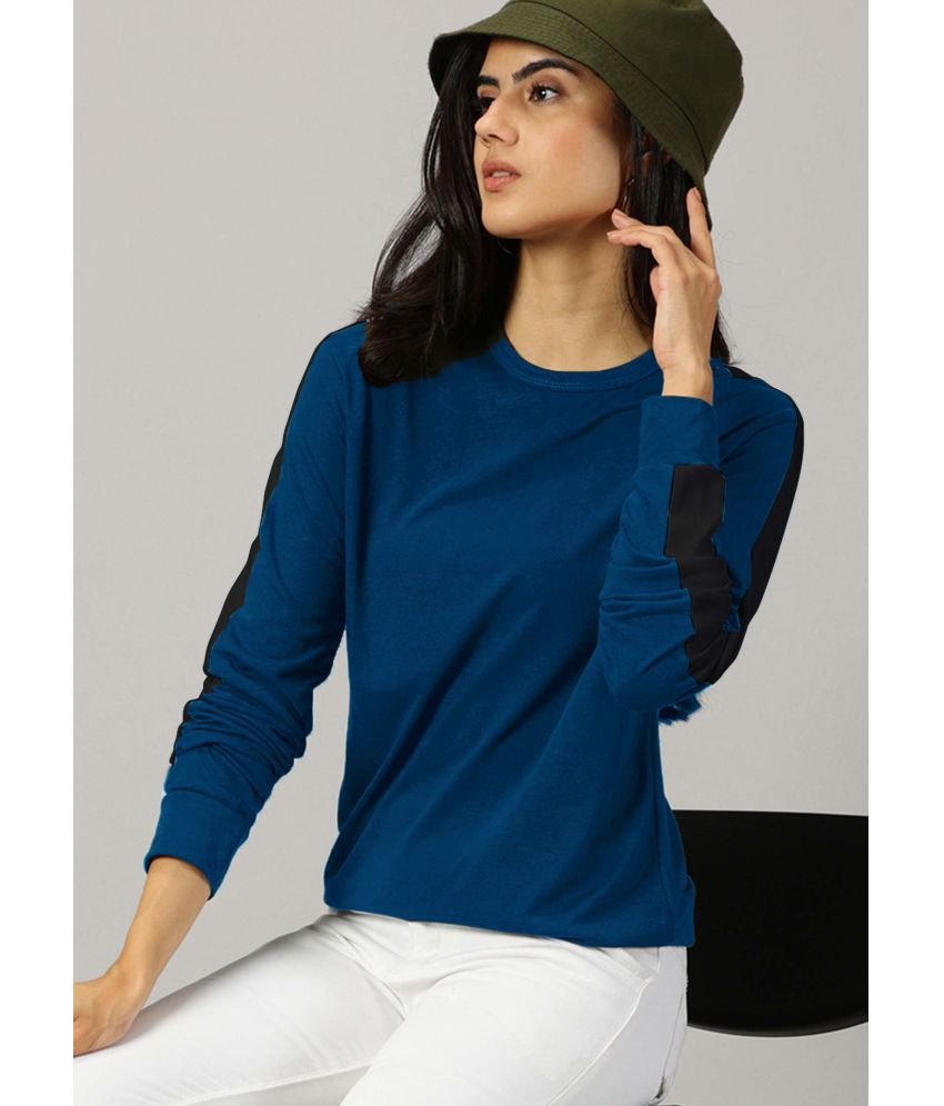     			AUSK Teal Cotton Blend Regular Fit Women's T-Shirt ( Pack of 1 )