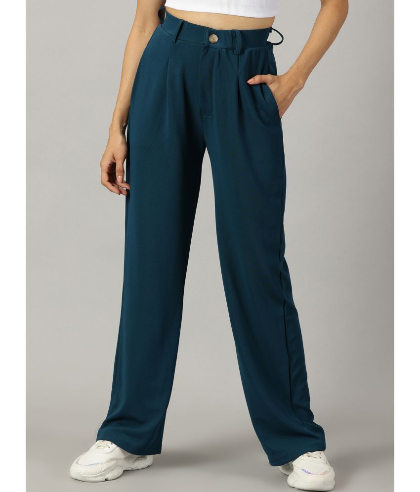     			AUSK Teal Polyester Regular Women's Cigarette Pants ( Pack of 1 )