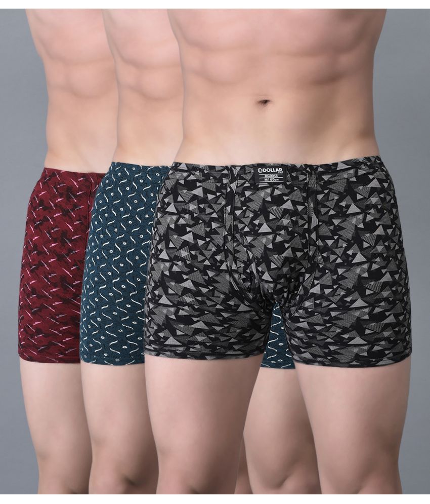     			Pack of 3 Dollar Bigboss Assorted Printed Cotton Blend Men Trunk