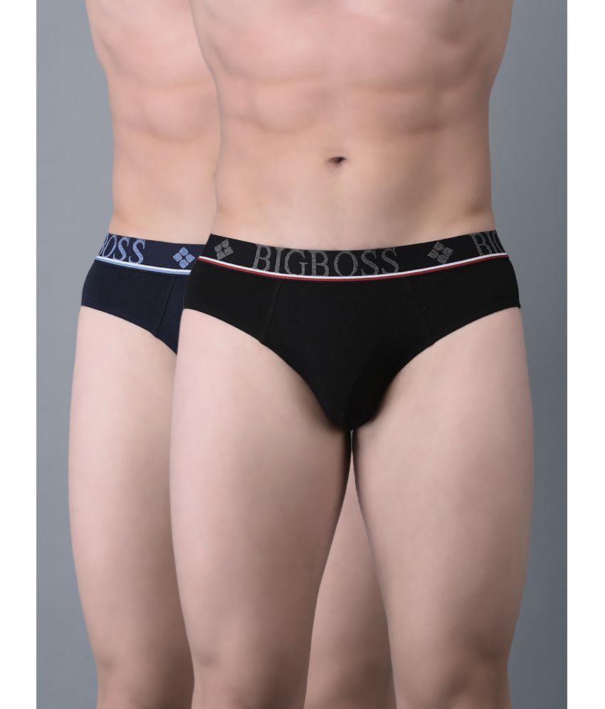     			Pack of 2 Dollar Bigboss Assorted Solid Cotton Blend Men Brief