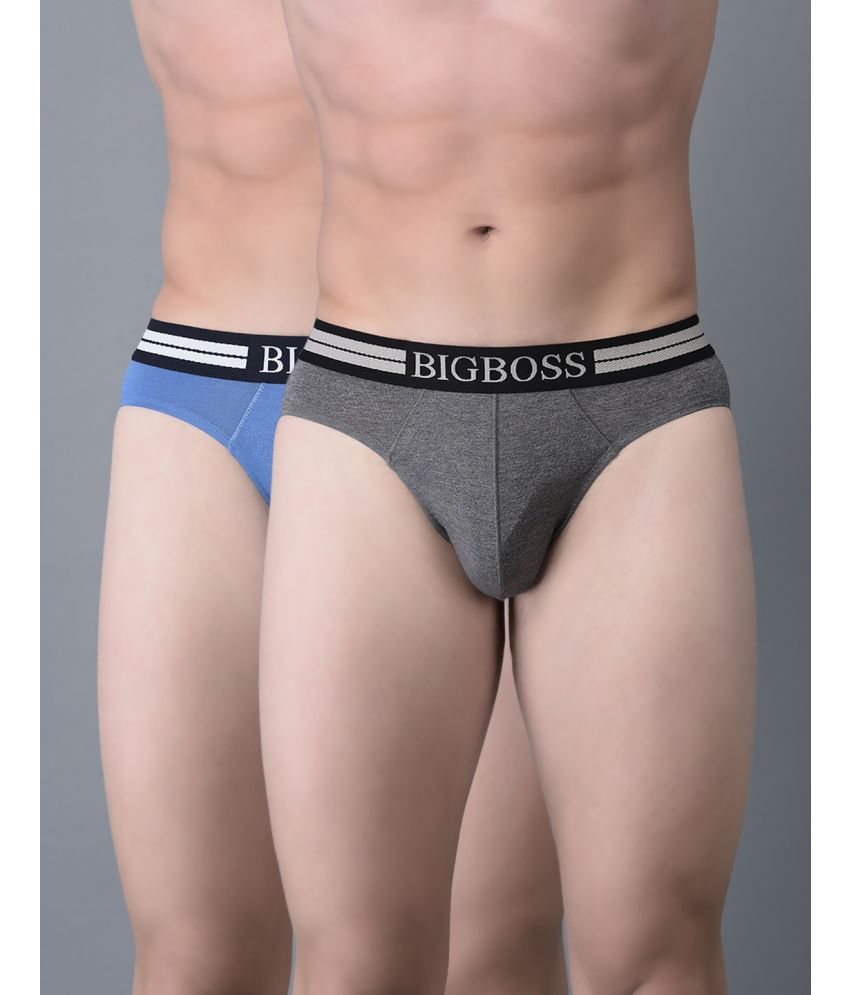     			Pack of 2 Dollar Bigboss Assorted Solid Cotton Blend Men Brief