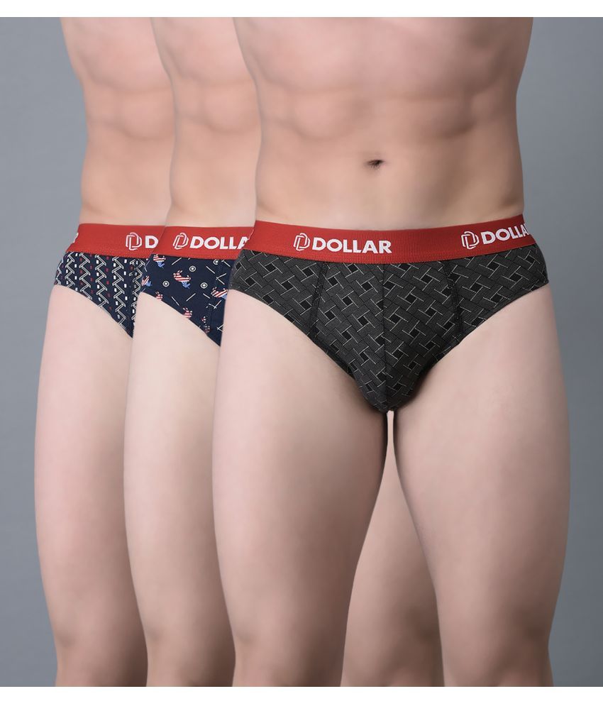     			Pack of 3 Dollar Bigboss Assorted Printed Cotton Blend Men Brief