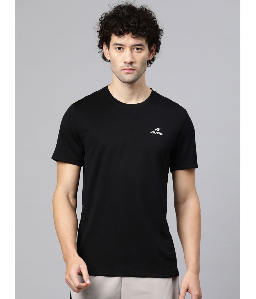     			Alcis Black Polyester Slim Fit Men's Sports T-Shirt ( Pack of 1 )