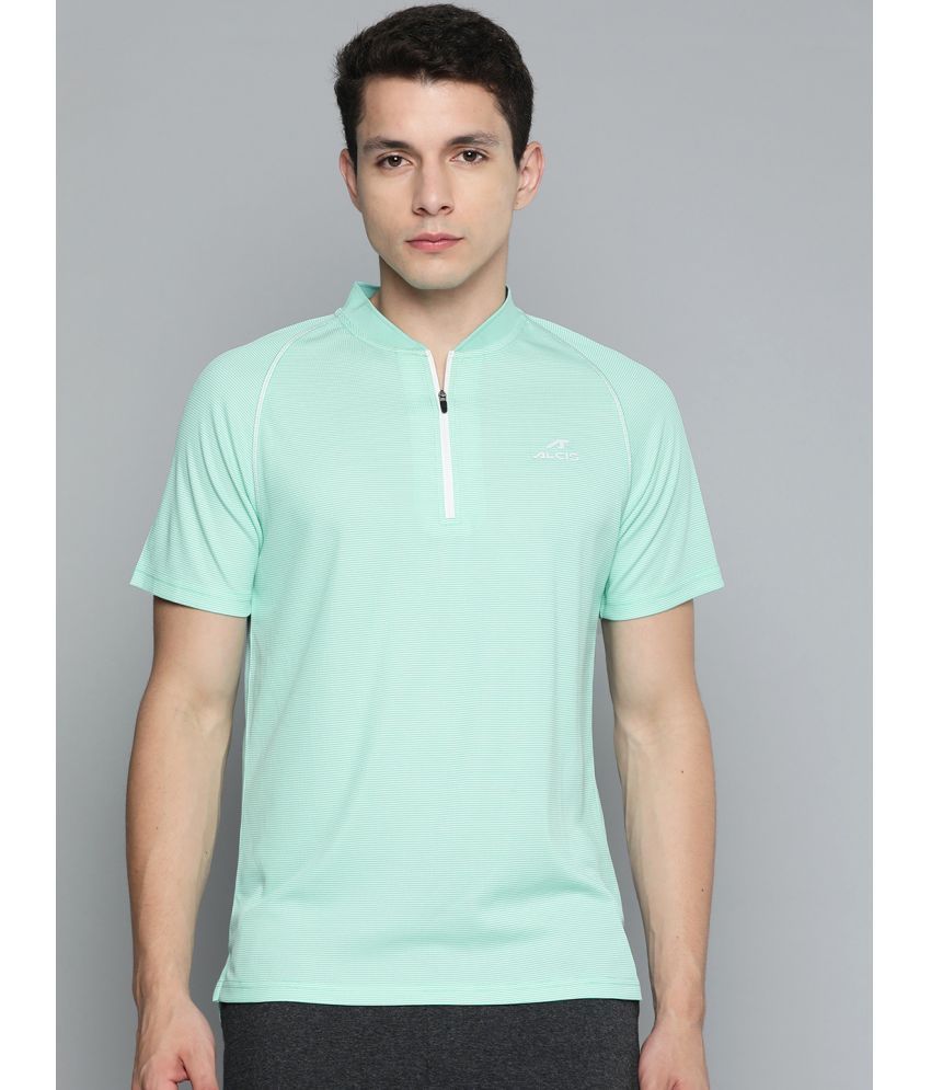     			Alcis Sea Green Polyester Slim Fit Men's Sports T-Shirt ( Pack of 1 )