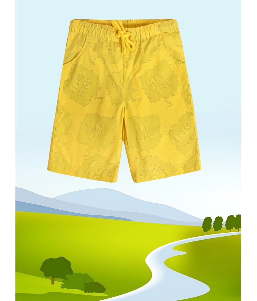     			MINI KLUB - Yellow Cotton Boys Shorts ( Pack of 1 )
