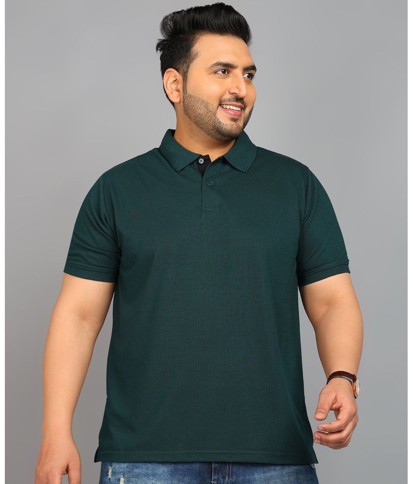     			XFOX Cotton Blend Regular Fit Solid Half Sleeves Men's Polo T Shirt - Green ( Pack of 1 )