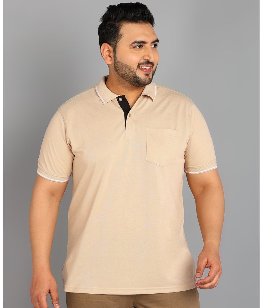     			XFOX Cotton Blend Regular Fit Solid Half Sleeves Men's Polo T Shirt - Beige ( Pack of 1 )