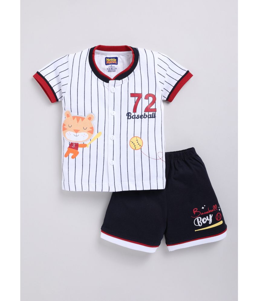     			Nottie planet Navy Cotton Baby Boy Top & Shorts ( Pack of 1 )