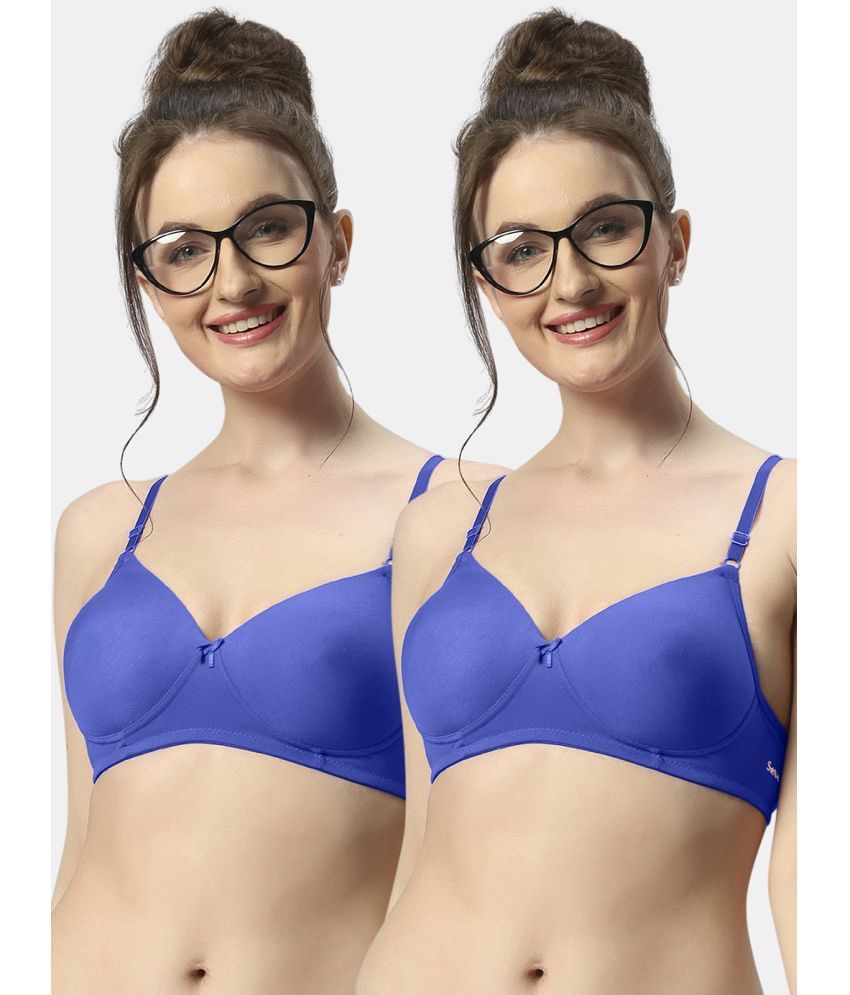     			Sonari Pack of 2 Polyester Women's T-Shirt Bra ( Blue ) 007rbluerblue