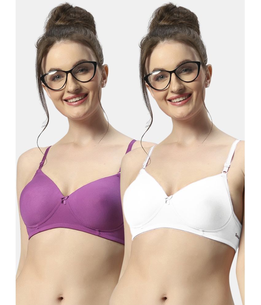     			Sonari Pack of 2 Polyester Women's T-Shirt Bra ( Multicolor ) 007purplewhite