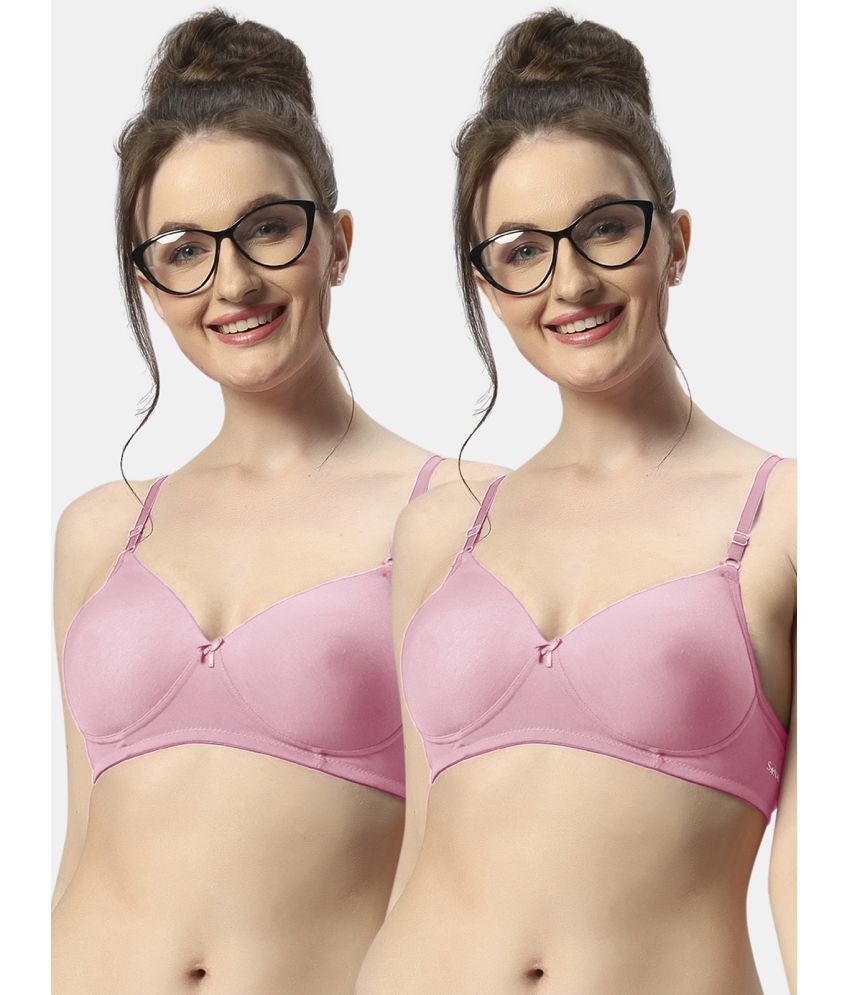     			Sonari Pack of 2 Polyester Women's T-Shirt Bra ( Pink ) 007pinkpink