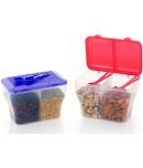 FIT4CHEF Dry Fruit Box PET Multicolor Multi-Purpose Container ( Set of 2 )