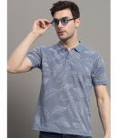 Nyker Cotton Blend Regular Fit Printed Half Sleeves Men's Polo T Shirt - Blue ( Pack of 1 )