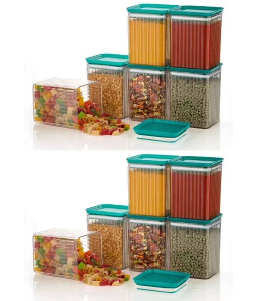     			Analog Kitchenware Dal/Pasta/Grocery PET Sea Green Multi-Purpose Container ( Set of 12 )
