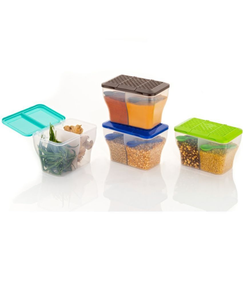     			FIT4CHEF Spice Container Set PET Multicolor Multi-Purpose Container ( Set of 4 )